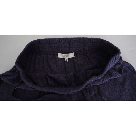 Shine 2K205137SF Women’s Sz M Dark Blue Poly Cotton Spandex Adjustable Shorts - Picture 4 of 8